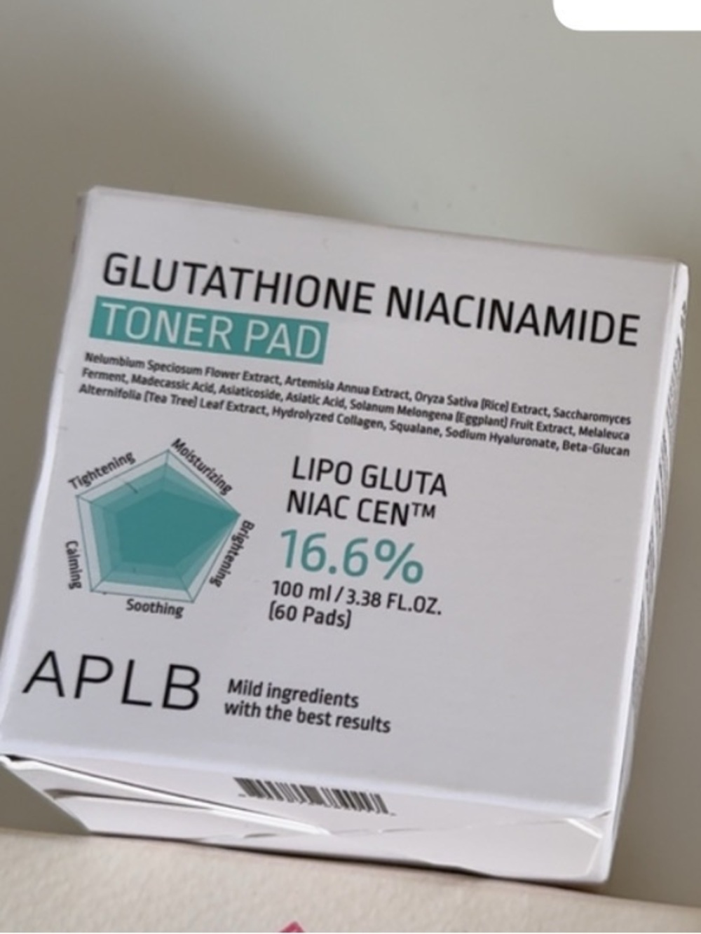 APLB Glutathione Niacinamide Toner Pad